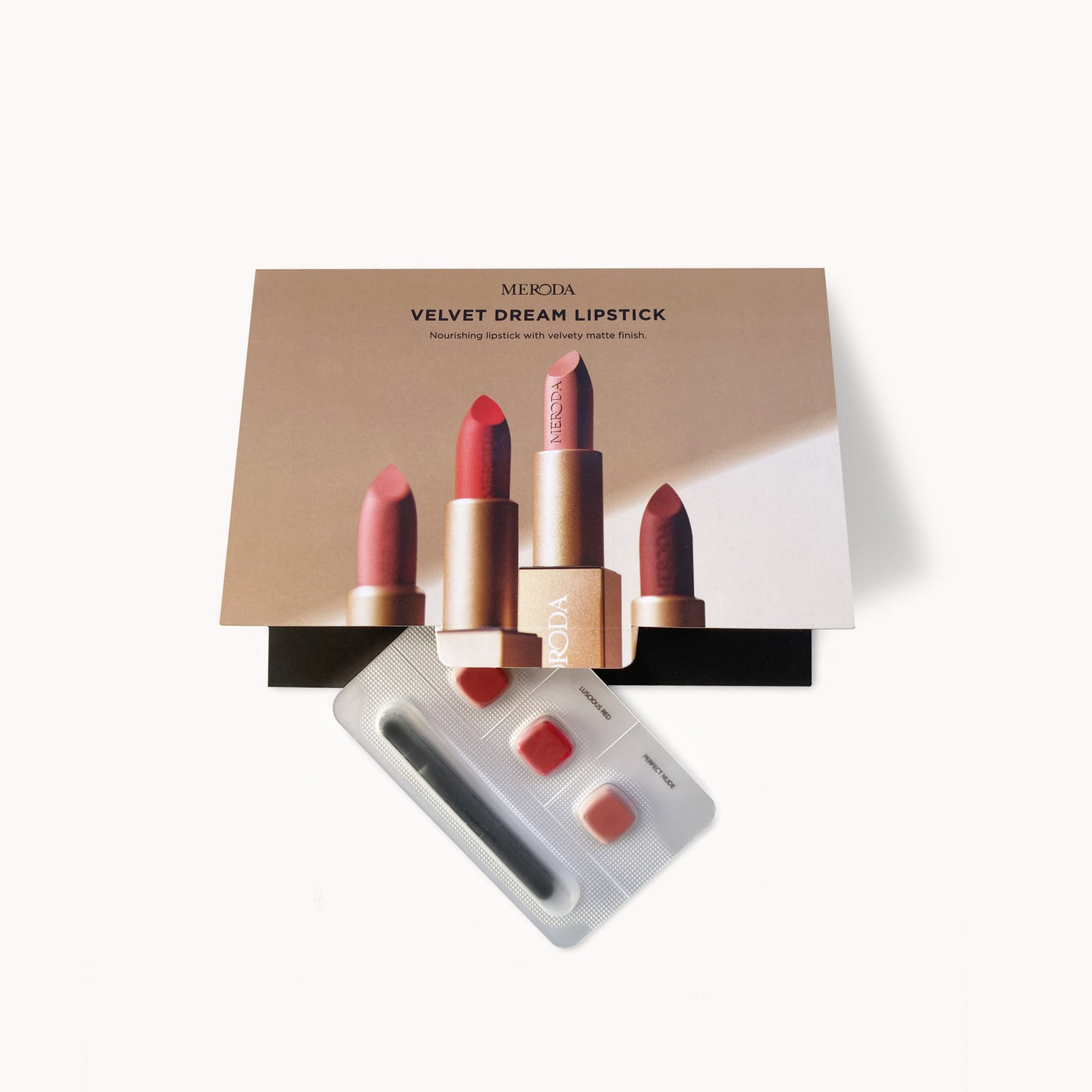 Velvet Dream Lipsticks Sample - 0.15 g x 3 (Red, Nude & Pink) Karte mit Blisterpackung und kleinem Applikatorpinsel