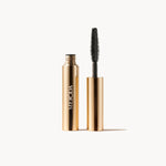 Gilded Lashes Mascara Sample 2 ml mit offener goldener Tube und Wimpernbürste für Länge und Volumen