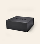 Mattschwarze Meroda Gift Box - SMALL mit schwarzem Logo für edle Make-up-Geschenke und Präsentationen