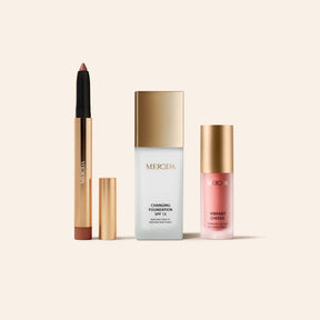 The No-Makeup Makeup Kit mit Changing Foundation, Eye Perfecting Shimmer Stick und Vibrant Cheeks Liquid Blush
