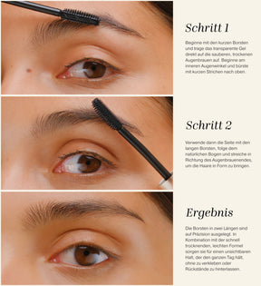 Schritt-für-Schritt-Anleitung für The Precision Brow Gel zum Formen und Anheben der Augenbrauen