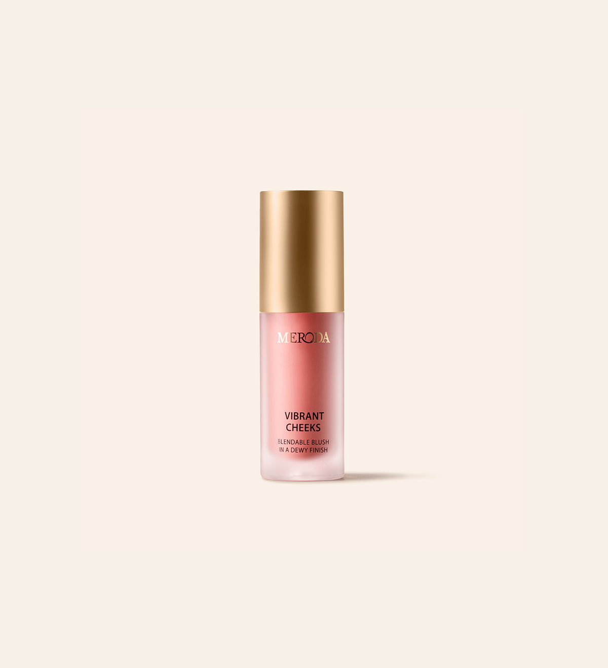 Mini Vibrant Cheeks Liquid Blush in Dusty Rose mit goldener Kappe für ein verblendbares, dewy Finish.