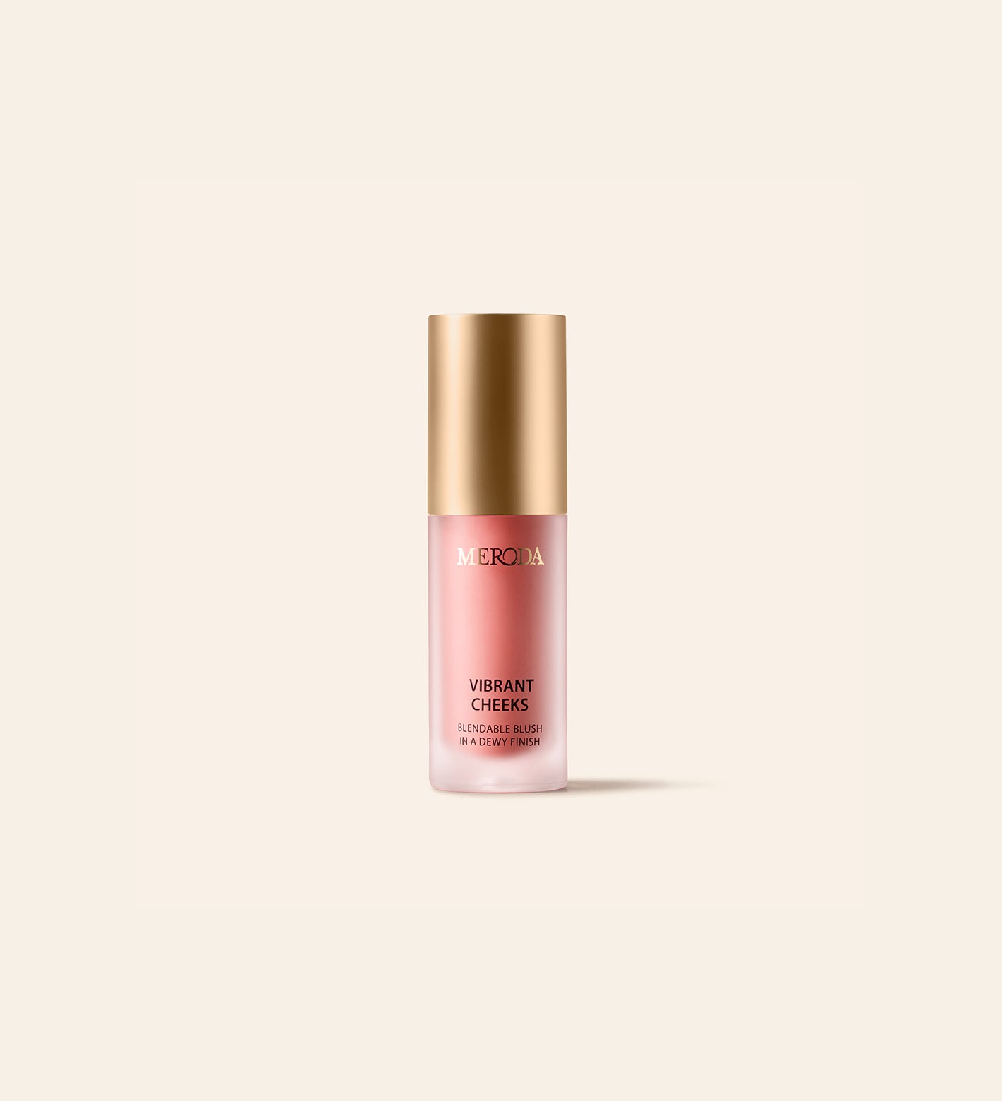 Mini Vibrant Cheeks Liquid Blush in Dusty Rose mit goldener Kappe für ein verblendbares, dewy Finish.