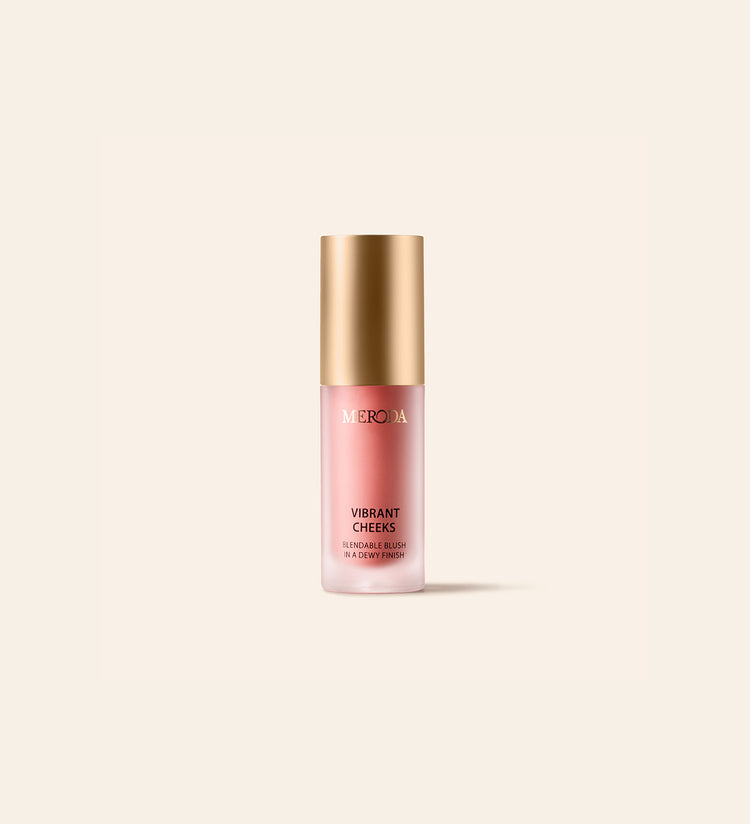 Mini Vibrant Cheeks Liquid Blush in Dusty Rose mit goldener Kappe für ein verblendbares, dewy Finish.